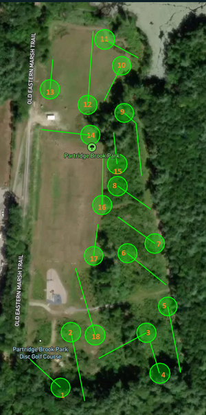 18-hole disc golf course - green beginner course